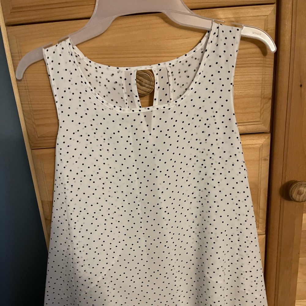 Maternity shirt white black small polka dots